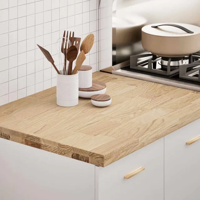 vidaXL Keuken werkblad rechthoekig 80x63,5x4 cm massief eikenhout Bruin
