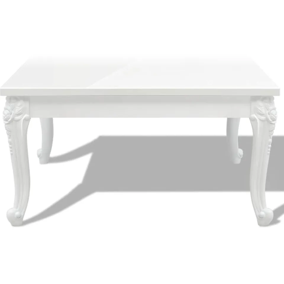 vidaXL Salontafel 80x80x42 cm hoogglans wit