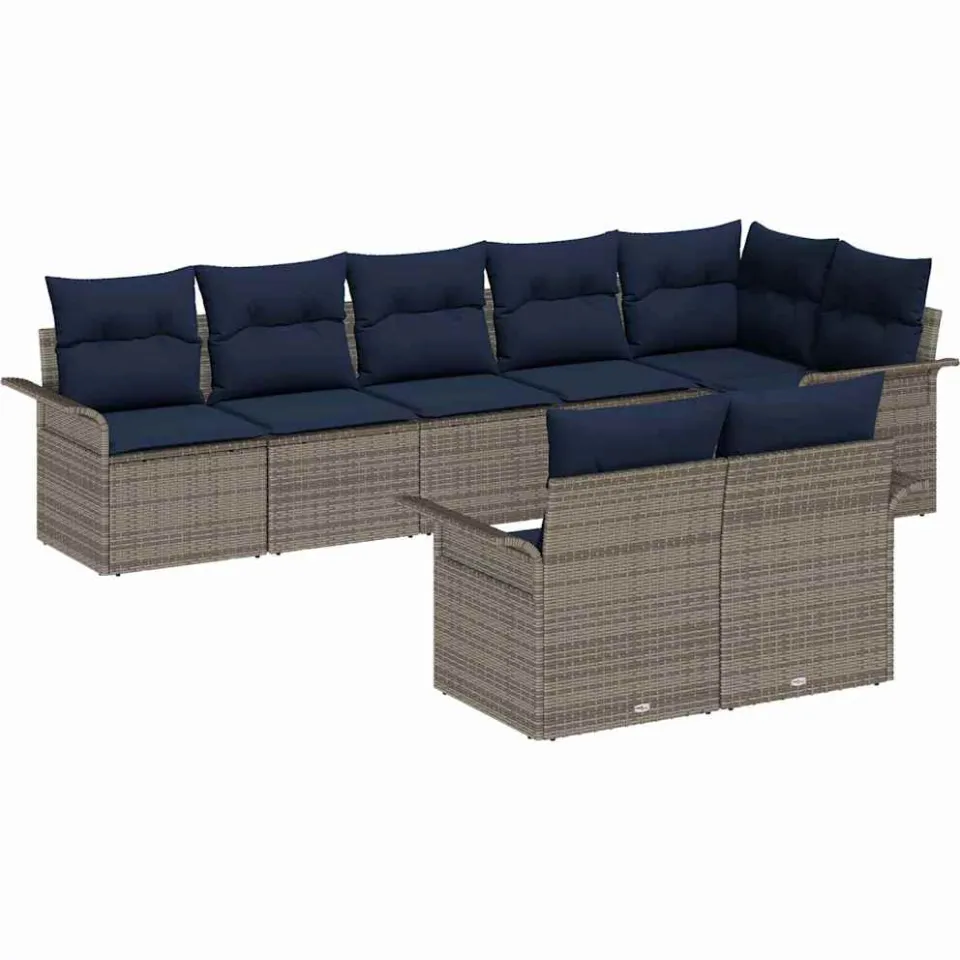 vidaXL Tuin Sofa Set 8 st Grijs poly rattan
