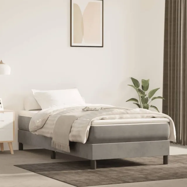 vidaXL Pocketveringmatras medium 120x190x20 cm fluweel lichtgrijs Wit