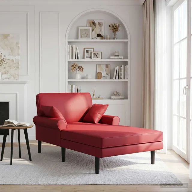 vidaXL Chaise longue Wijnrood Kunstleer Bordeauxrood