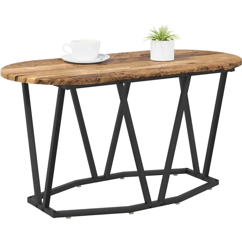 vidaXL Salontafel Oud Hout 80 x 40 x 40.5 cm Bewerkt hout en metaal Bruin