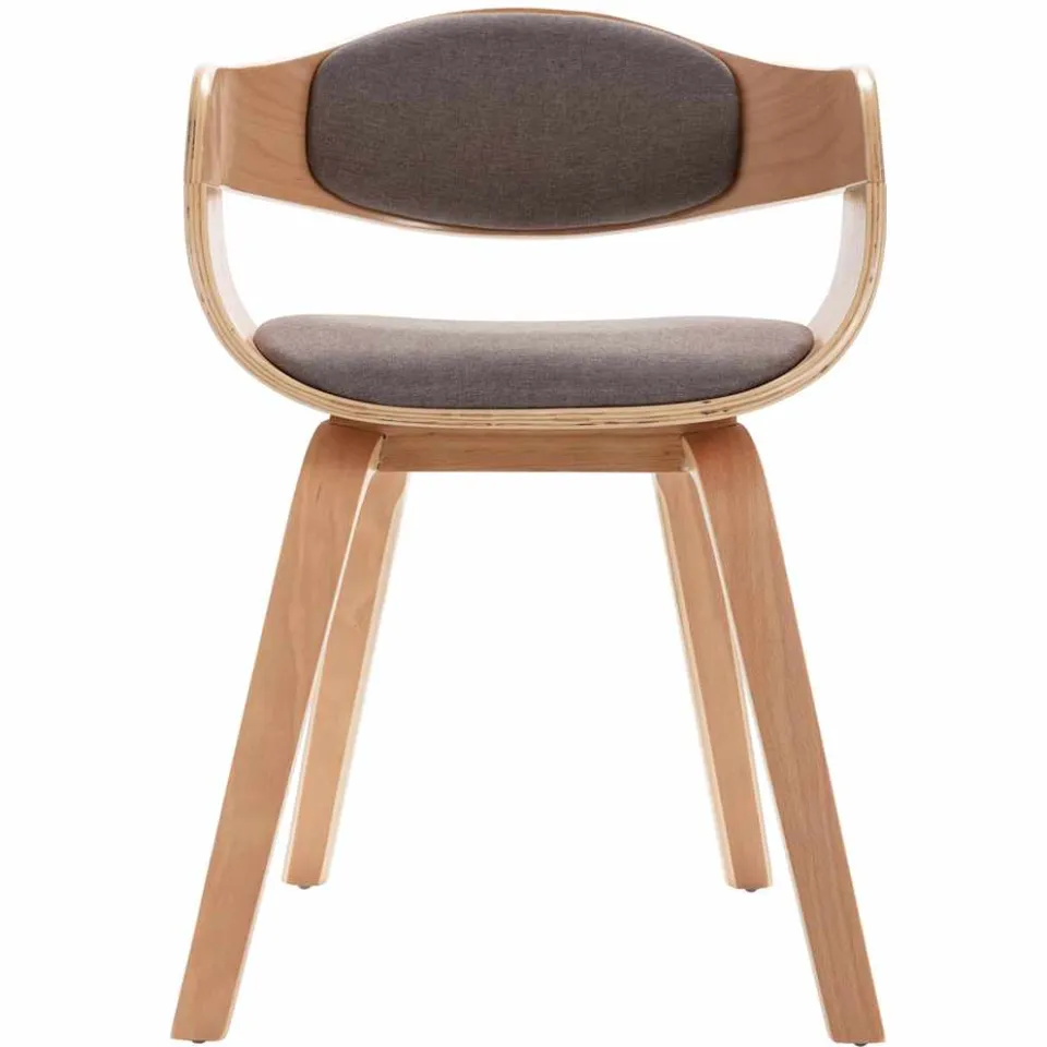 vidaXL Eetkamerstoelen 4 st gebogen hout en stof taupe, foto 4