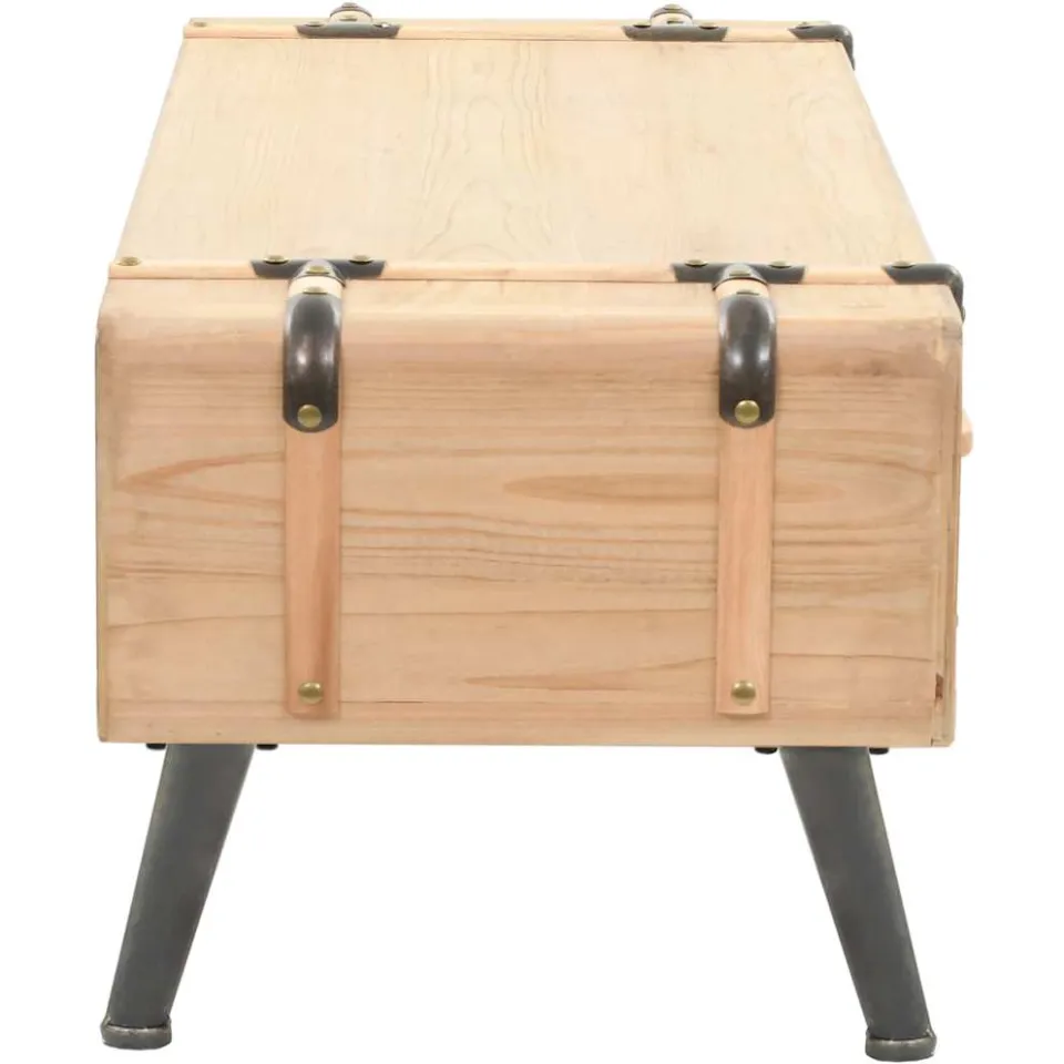 vidaXL Tv-meubel 120x33x35 cm massief vurenhout bruin, foto 4