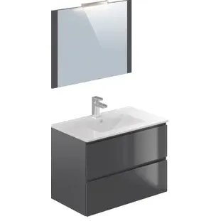 T-bath Badmeubelset Milenio 80cm Grijs Glanzend, foto 5