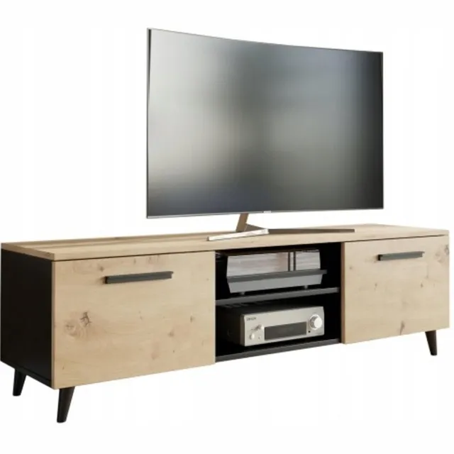Per La Vita Bergen - Tv-meubel - 120 cm - Artisan/zwart - Scandinavische stijl Artisan;Zwart