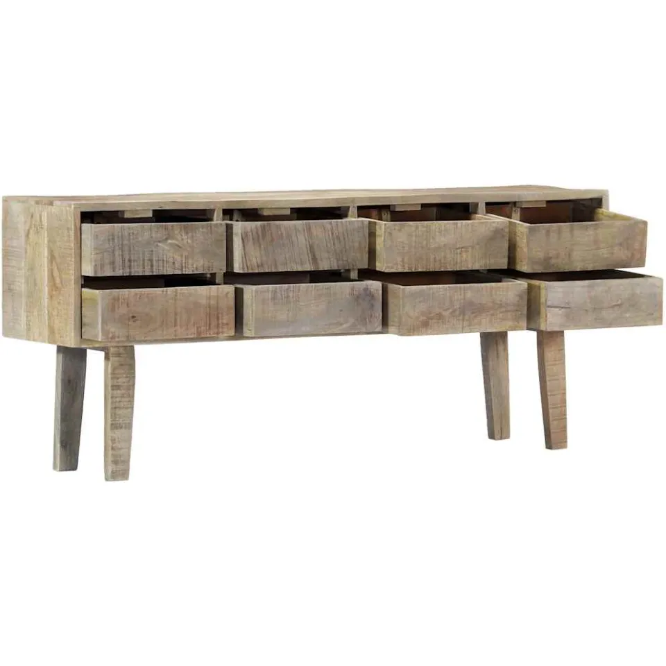 vidaXL Dressoir 140x30x60 cm massief mangohout bruin, foto 2