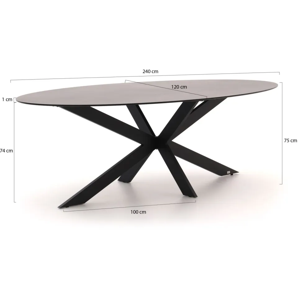 Bellagio tuinmeubelen Bellagio Mineo/Furato ellips 240cm dining tuinset 7-delig, foto 3