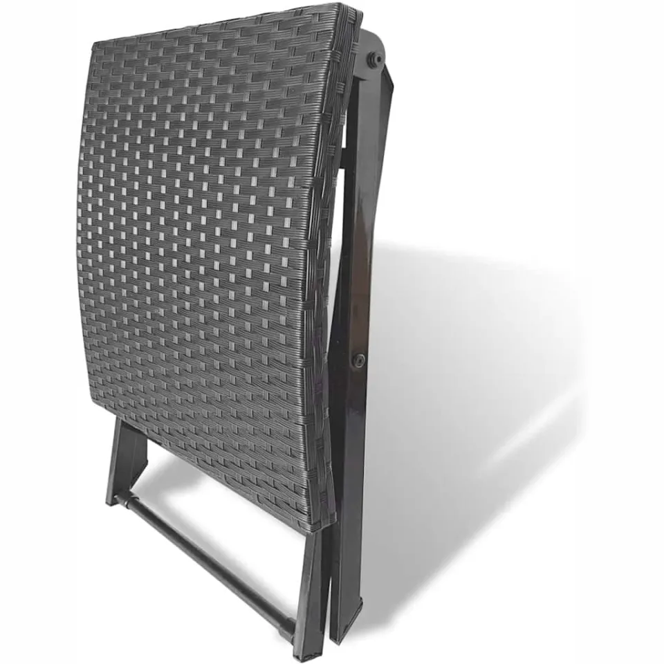 vidaXL Kruk inklapbaar poly rattan zwart, foto 4