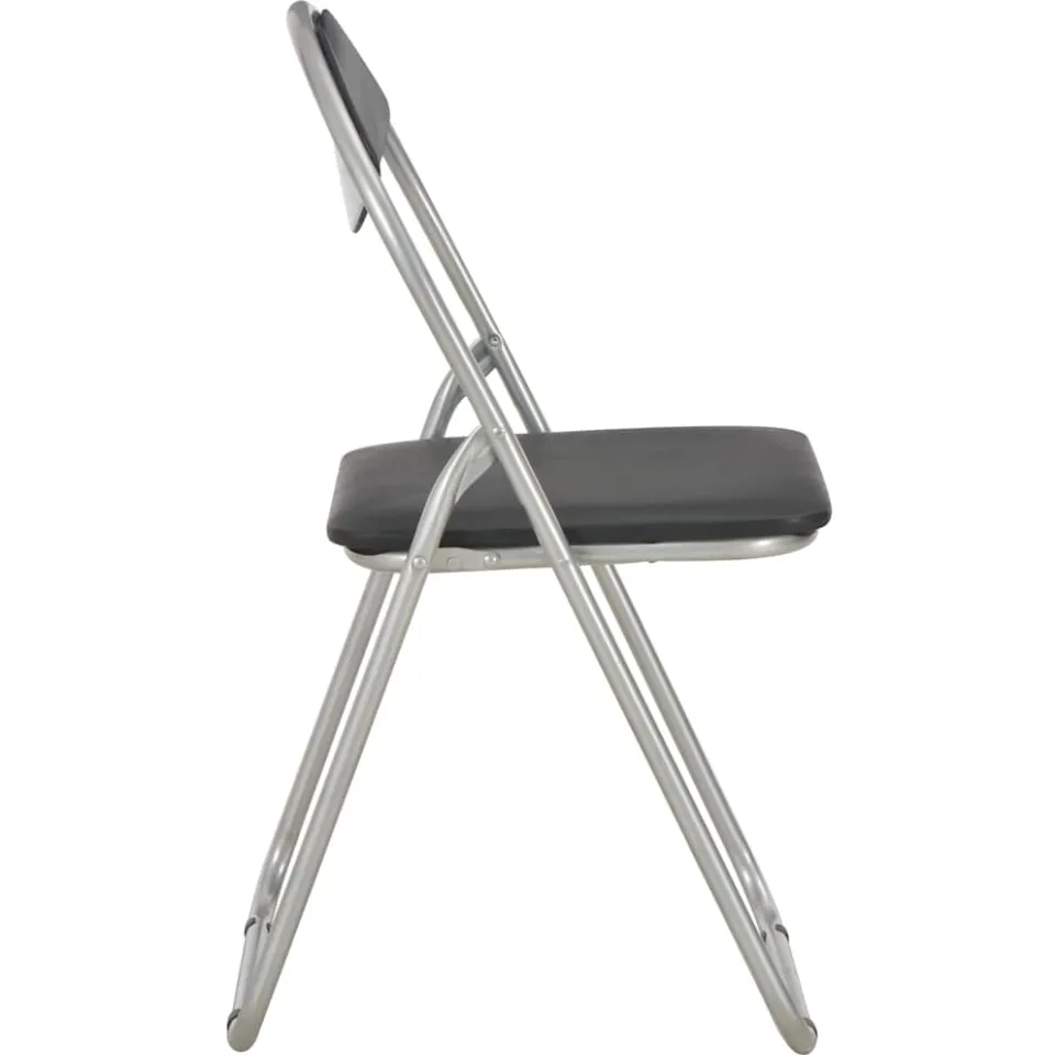 vidaXL Opklapbare stoelen, 4 stuks, zwart kunstleer, foto 4
