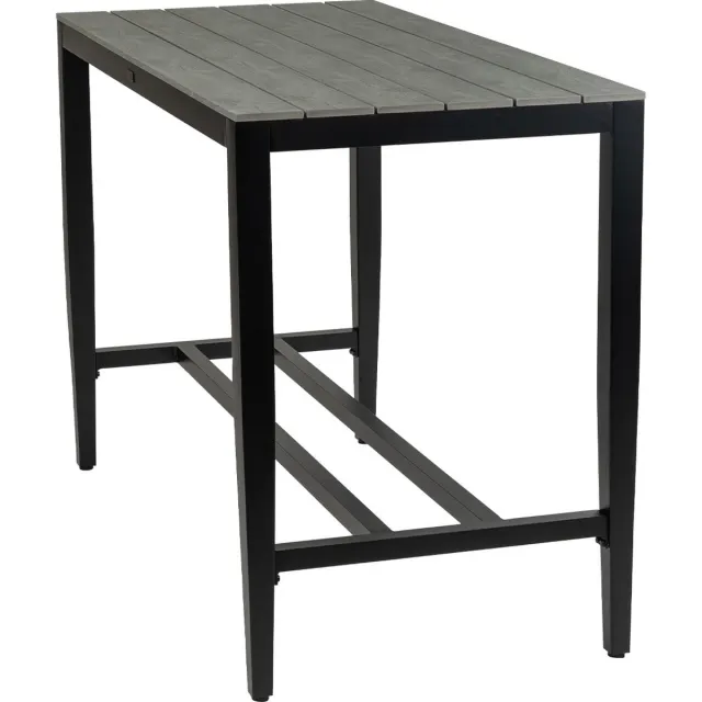 4 Seizoenen Tuinmeubelen Rechthoekige bartafel Cyprus 150 x 75 cm | 4 personen | Grey/Black | Polywood & aluminium Black, Grey