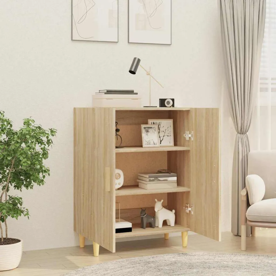 vidaXL Dressoir 70x34x90 cm bewerkt hout sonoma eikenkleurig, foto 3