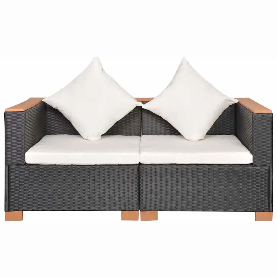 vidaXL Tuinbank poly rattan zwart, foto 3