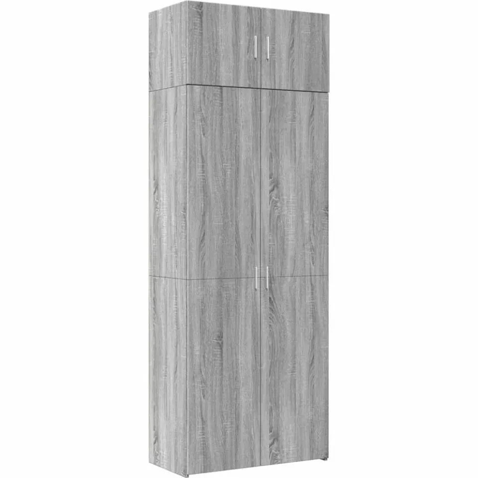 vidaXL Opbergkast 80x42,5x225 cm bewerkt hout grijs sonoma eikenkleur, foto 3