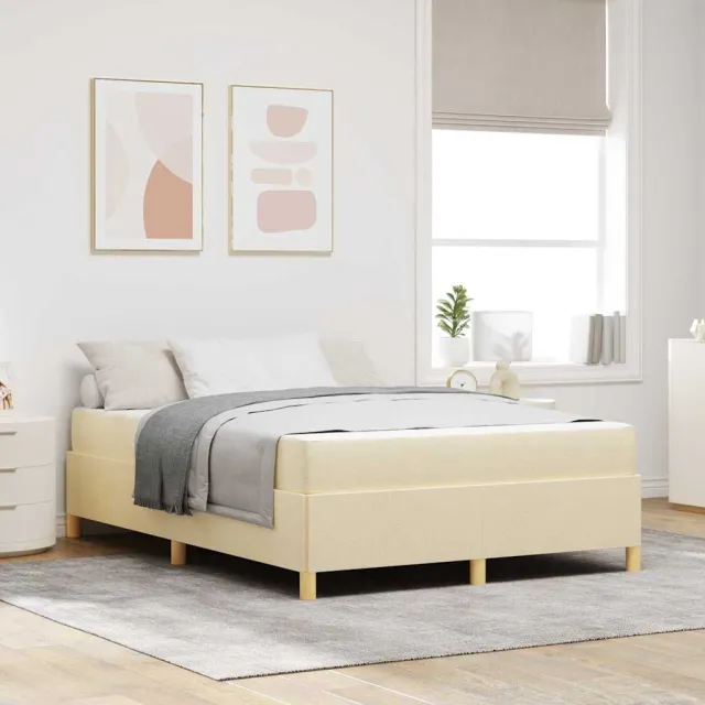 vidaXL Bedframe Crème 140 x 200 cm Stof