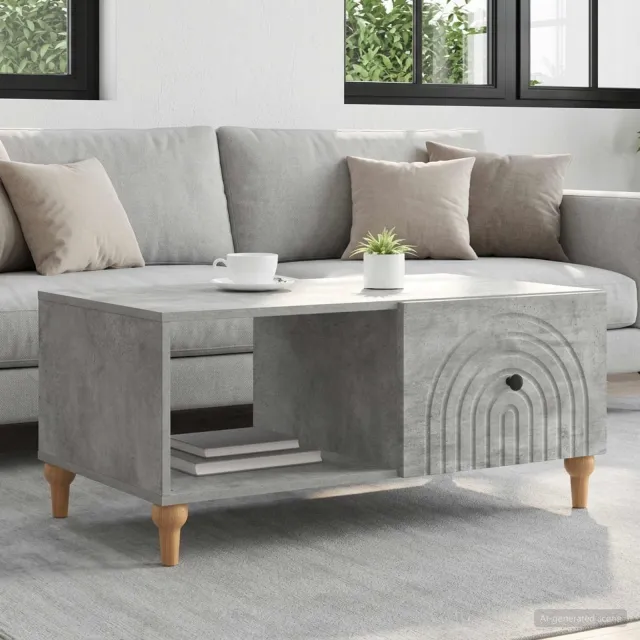 vidaXL Salontafel Betongrijs 90 x 50 x 40 cm Bewerkt hout