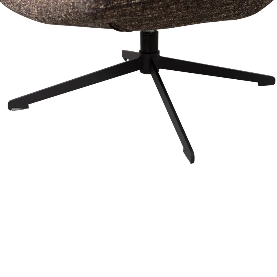 WOOOD Milaro Draaifauteuil - Polyester - Bruin Melange - 88x75x94, foto 5