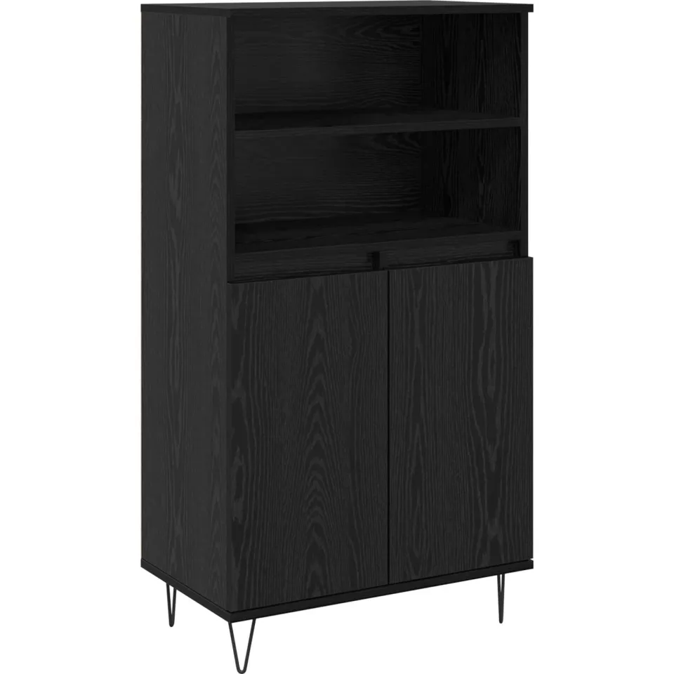 vidaXL Highboard Zwart 60 x 36 x 110 cm Bewerkt hout, foto 3