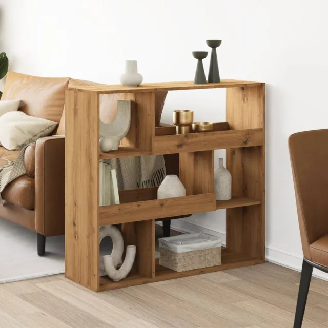 vidaXL Kamerscherm 100x33x94,5 cm bewerkt hout artisanaal eikenkleur Bruin