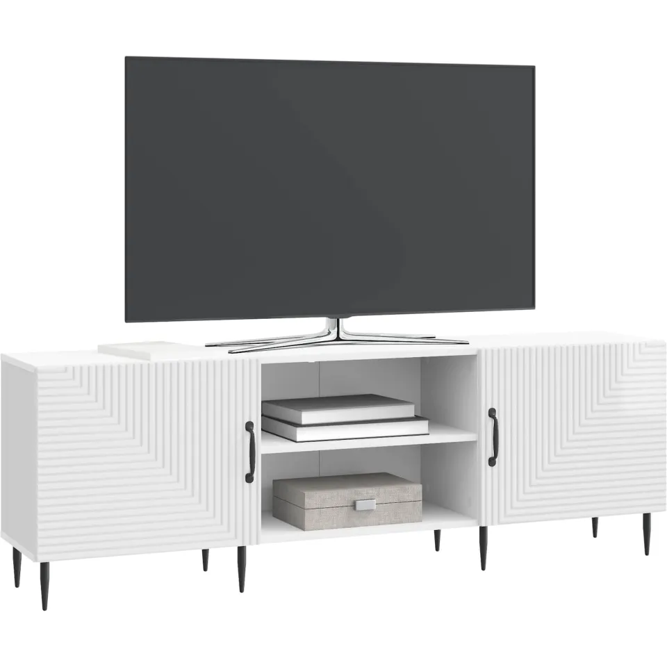 vidaXL TV-kast 150 x 31 x 50 cm Hoogglans Wit Bewerkt hout