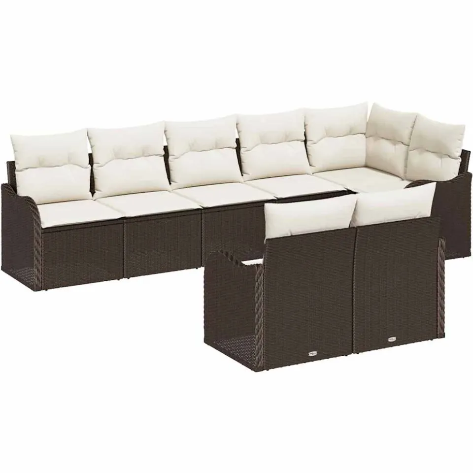 vidaXL Tuin Sofa Set Bruin poly rattan