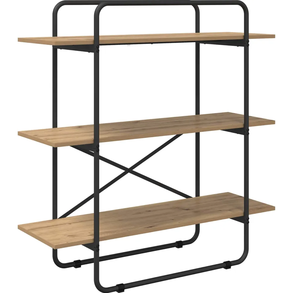 vidaXL Boekenrek 3-laags 100 x 35 x 105 cm PB Artisanaal eiken, foto 3