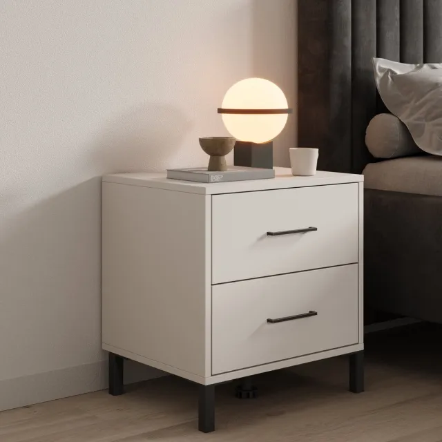 MEUBELLA Nachtkastje Vidor - Beige - 48 cm