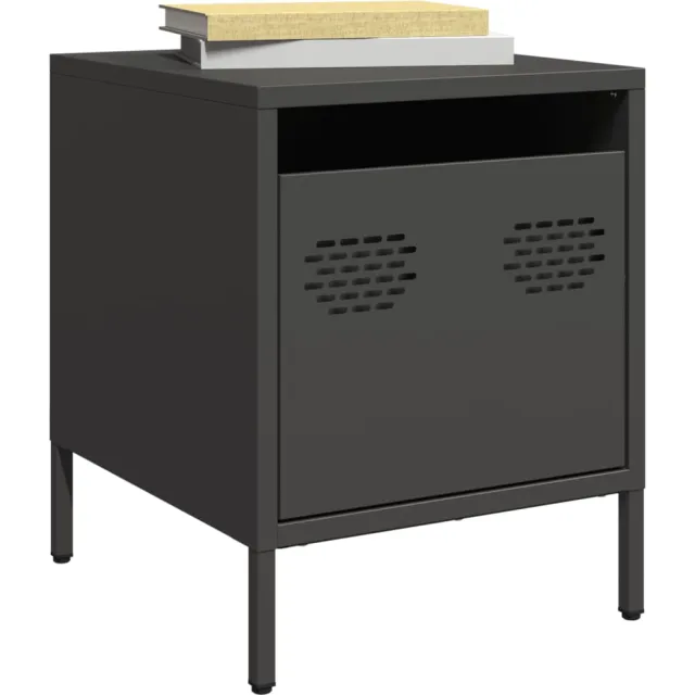 vidaXL Nachtkastjes 2 st 35x39x43,5 cm staal zwart