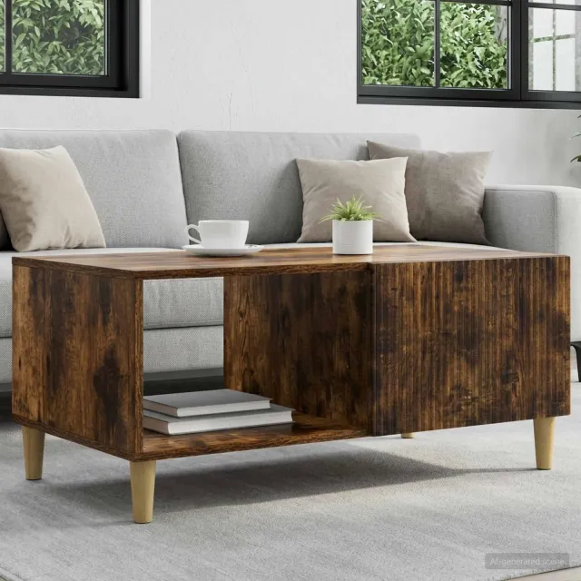 vidaXL Salontafel Gerookt eiken 90 x 50 x 40 cm Bewerkt hout Bruin