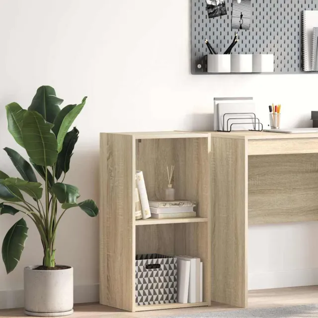 vidaXL Boekenkast met 2 schappen 40x30x76,5 cm bewerkt hout sonoma eik Bruin