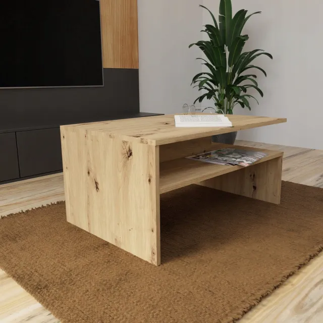 Matkam Salontafel - BOSTON EX3 - artisan 18mm plaat met plank