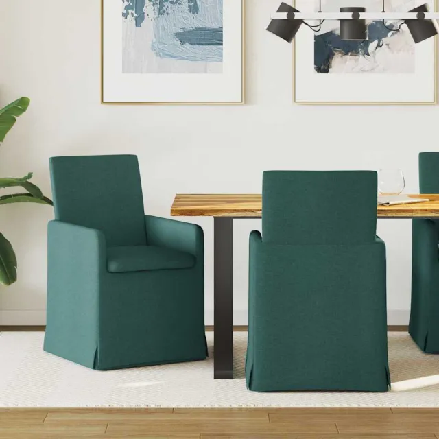 vidaXL Eettafelstoelen 2 st Linnen Donkergrijs 57 x 68 x 94 cm grijs