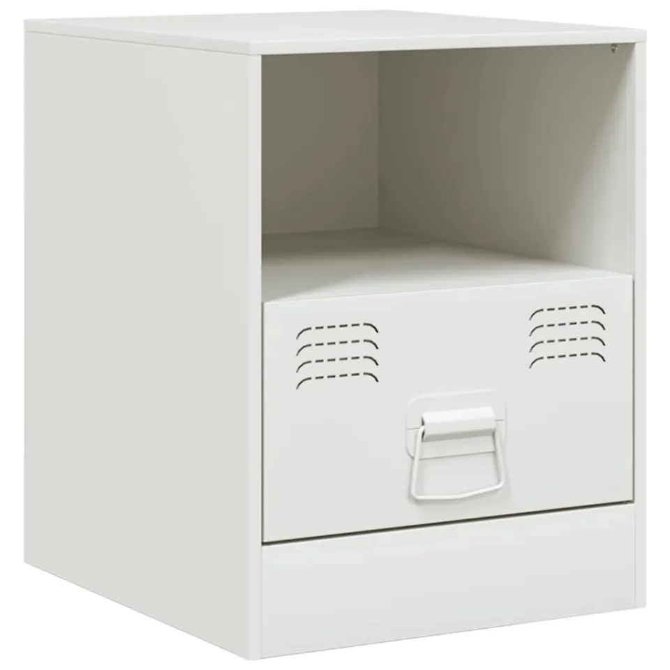 vidaXL Nachtkastjes 2 st 34,5x39x44 cm staal wit, foto 4