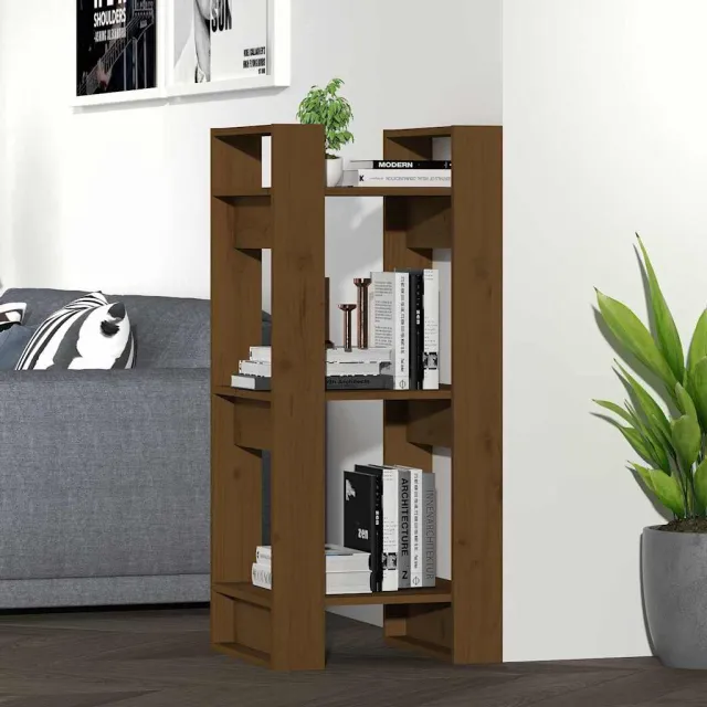 vidaXL Boekenkast/kamerscherm 41x35x91 cm massief hout honingbruin bruin, foto 2