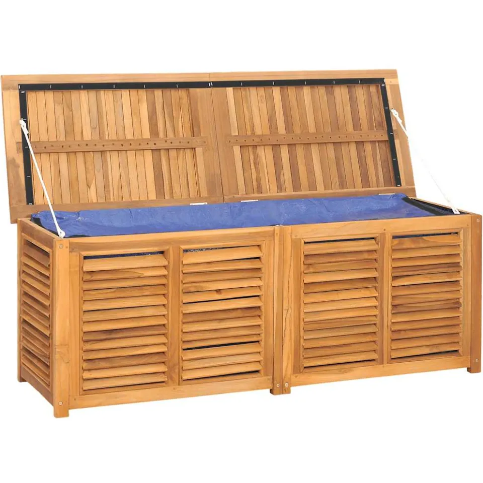 vidaXL Tuinbox met zak 150x50x55 cm massief teakhout bruin, foto 4