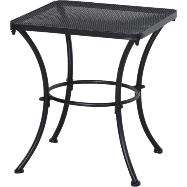 Zenzee Tuintafel - Tuintafeltje - Balkontafel - Bistrotafel - Bijzettafel - Koffietafel - Zwart -Metaal - L45 x B45 x H52 cm