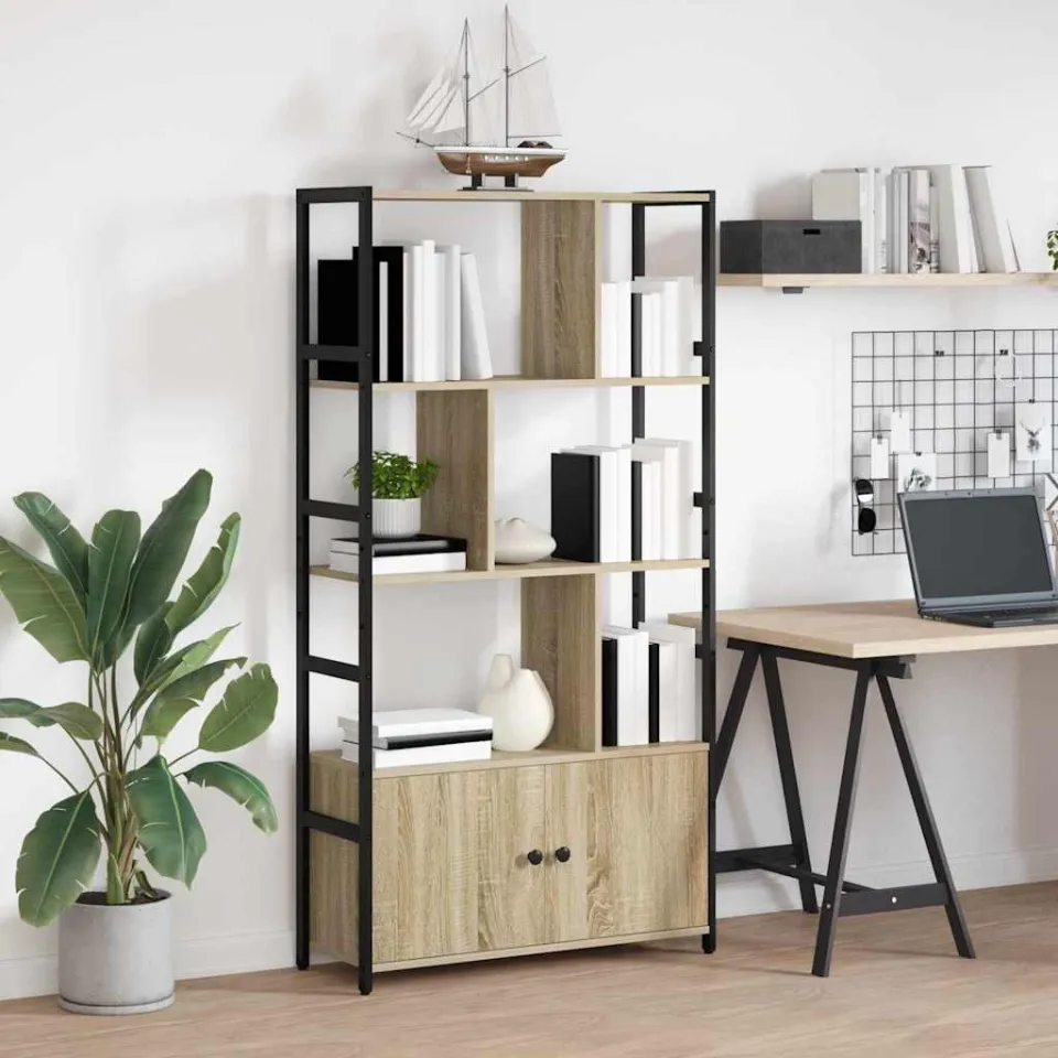 vidaXL Boekenkast 80 x 30 x 155,5 cm Bewerkt hout Sonoma Eiken, foto 4