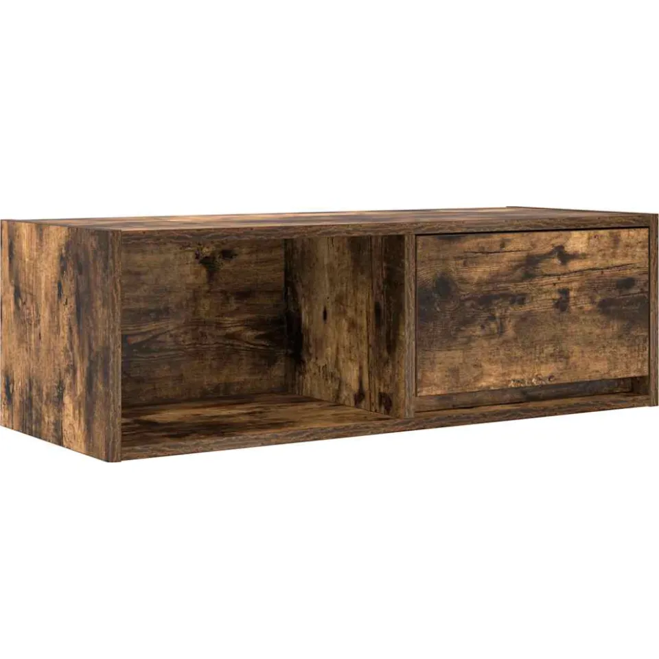 vidaXL Tv-meubel 80x31x25,5 cm bewerkt hout gerookt eikenkleurig Bruin