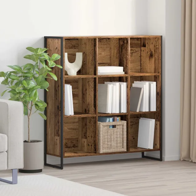 vidaXL Boekenkast Oud hout 99,5 x 30 x 108 cm Bewerkt hout bruin, foto 2