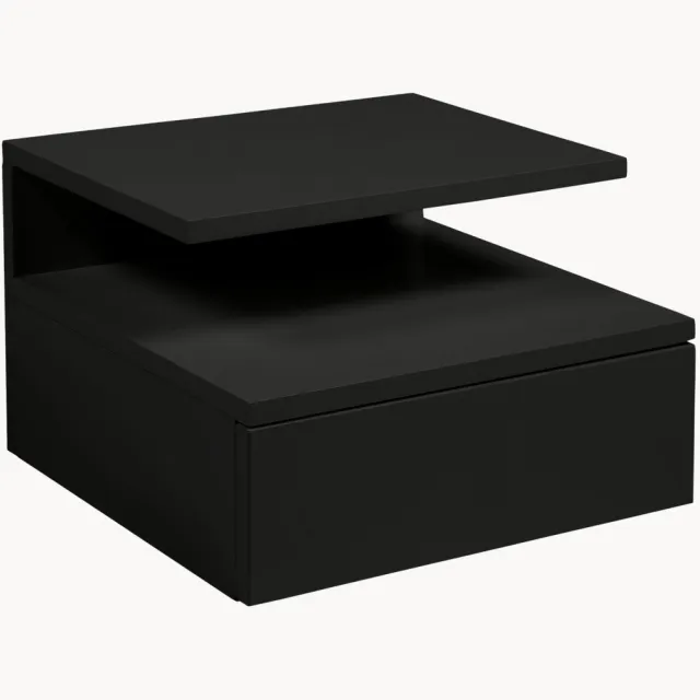 AC Design Wandnachtkastje Ashlan met lade Zwart