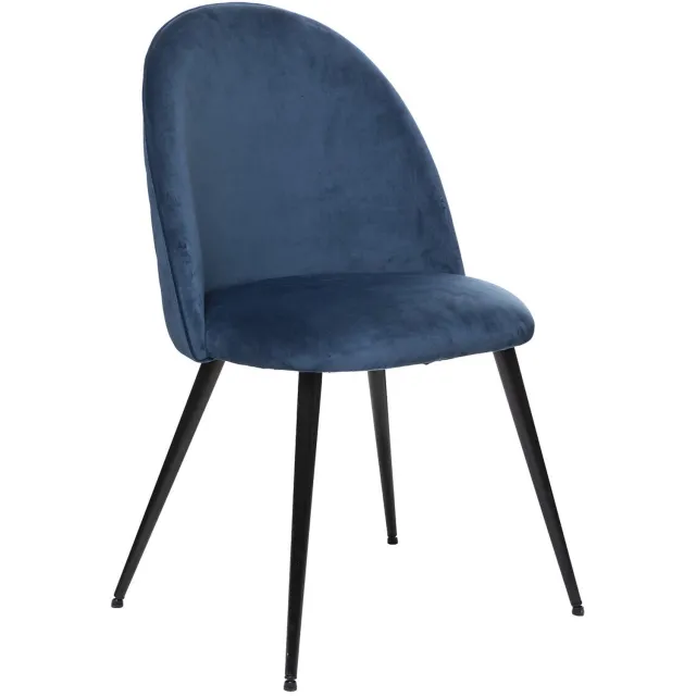Atmosphera Gestoffeerde eetkamerstoel SLANO Blauw