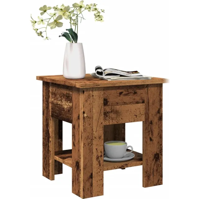 vidaXL Salontafel 40x40x42 cm bewerkt hout oud houtkleurig bruin, foto 2