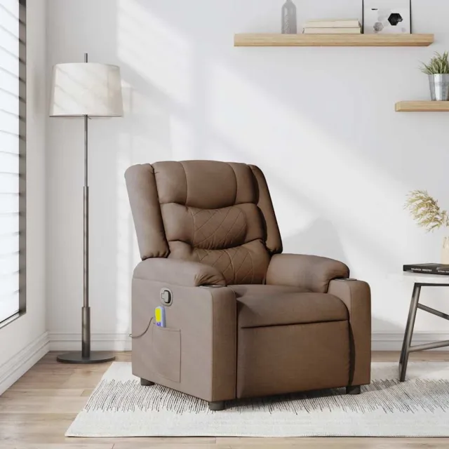 vidaXL Massagestoel - verstelbaar - stof - bruin