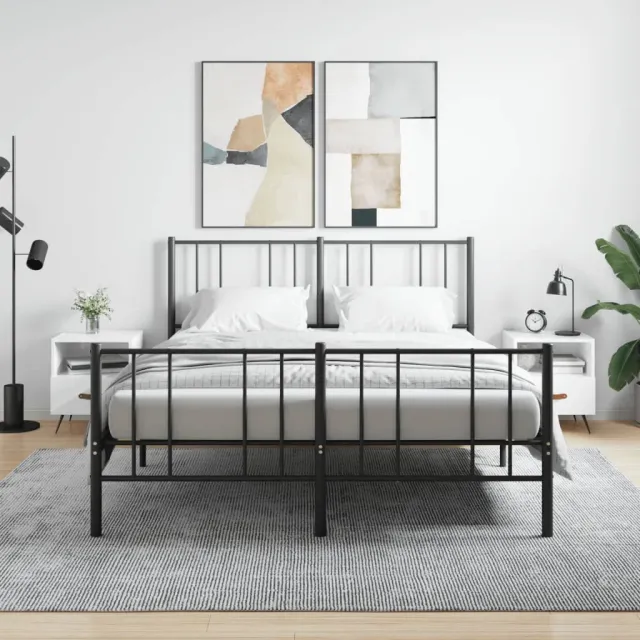 vidaXL Nachtkastjes 2 st 40x35x47,5 cm bewerkt hout hoogglans wit, foto 2