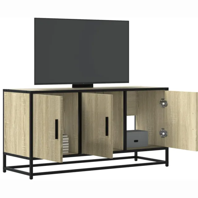 vidaXL Tv-meubel 100x35x50 cm bewerkt hout metaal sonoma eikenkleurig, foto 2