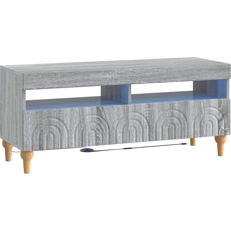 vidaXL LED tv-meubel ALKMAAR 100 x 35 x 43 cm Grijs Sonoma, foto 3