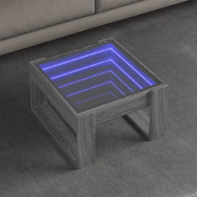 vidaXL Salontafel met Infinity LED 50x53x30 cm grijs sonoma eikenkleur, foto 2