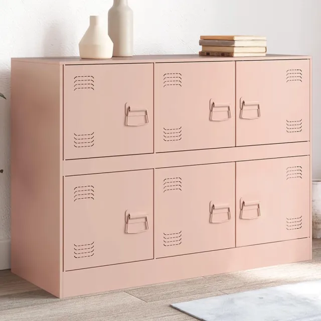 vidaXL Dressoir 99x39x73 cm staal roze, foto 2