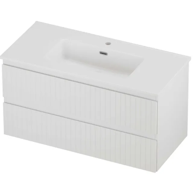 Proline Tribute Badmeubelset Porselein Elegant 1 Kraangat 100x46x54 cm Glans Wit Mat Wit