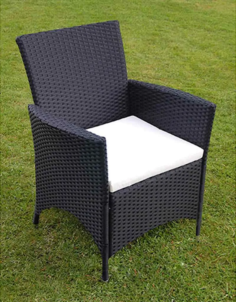 vidaXL 7-delige Tuinset met kussens poly rattan zwart, foto 3